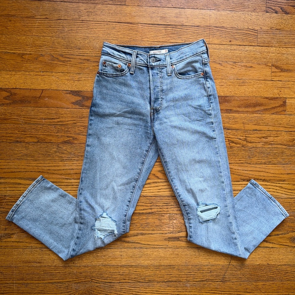 Levi's Wedgie Straight Light Wash Blue Jeans